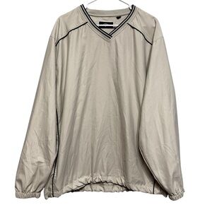 Callaway Golf Khaki Windbreaker Pullover Vneck Long Sleeve Size L